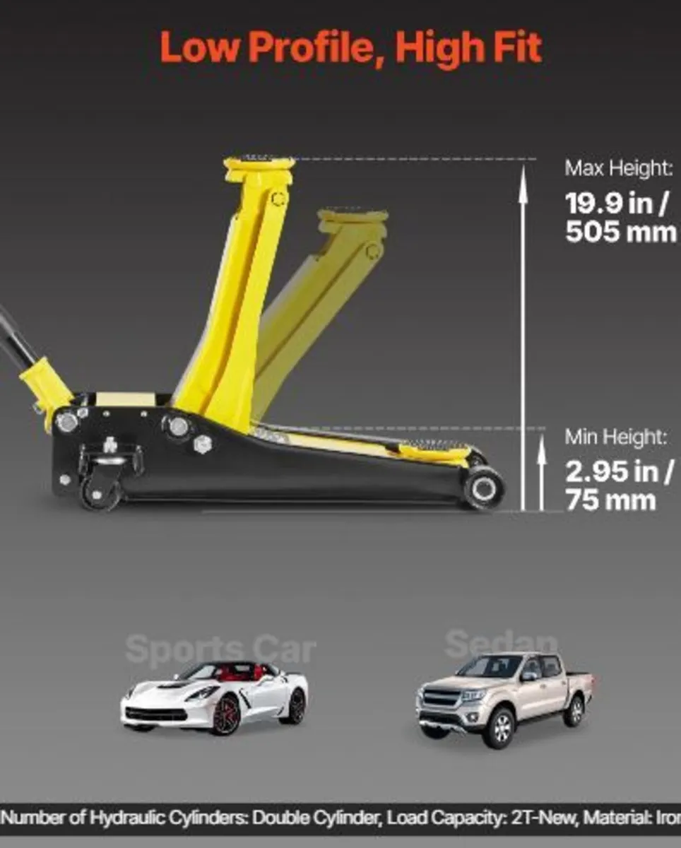 Low Profile Floor Jack, Max 2 Ton - Image 4