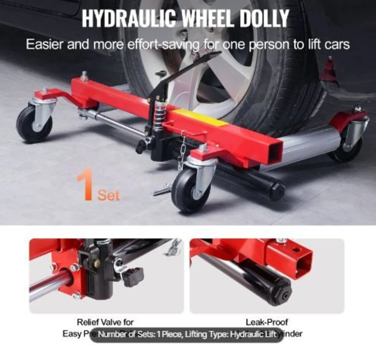 Wheel Dolly, Max Capacity 1500 Lbs Car Dolly - Image 2