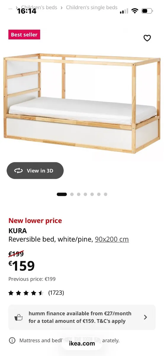 IKEA Kura Single Bed  & Mattress - Image 4