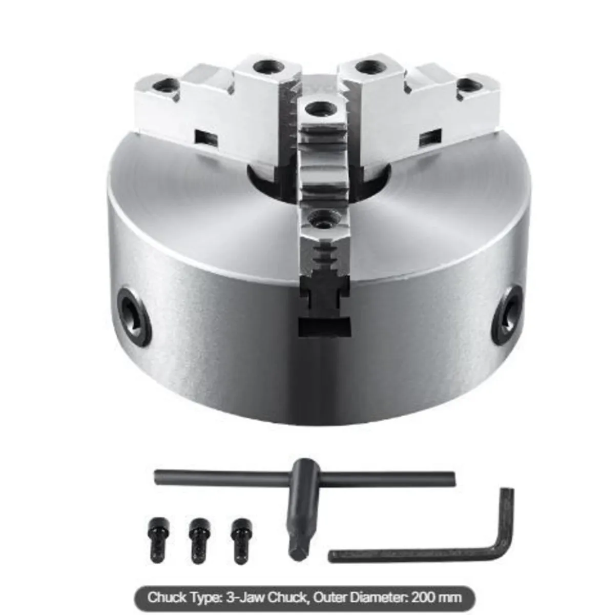3-Jaw Lathe Chuck, 8'', Self-Centering Lathe Chuc - Image 2