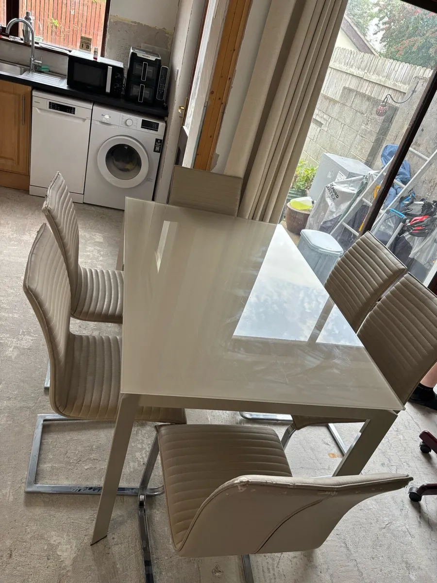 Extending dining table and chairs for sale - Image 2