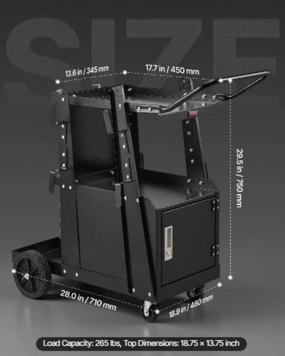 Welding Cart, 2-Tier Heavy Duty Welder Cart - Image 4
