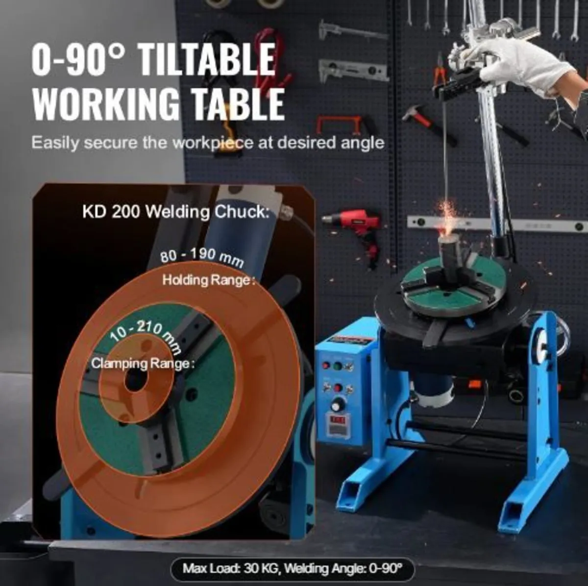 Rotary Welding Positioner 30KG, 0-90° Welding - Image 3