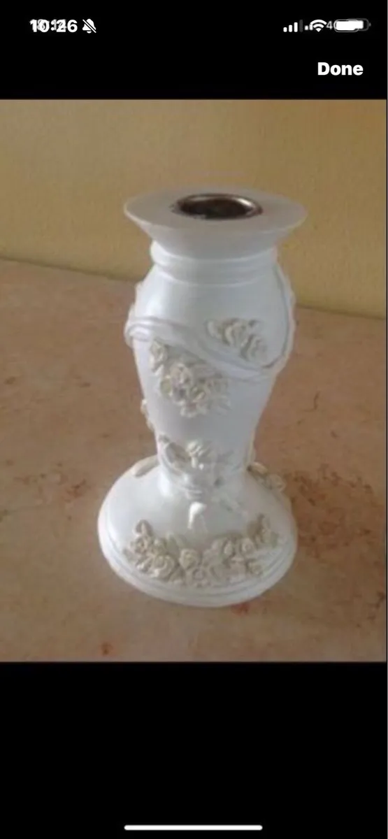 Cherub & Roses Candlestick Set - Image 1