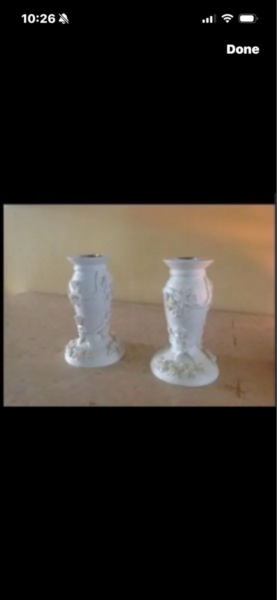 Cherub & Roses Candlestick Set - Image 2