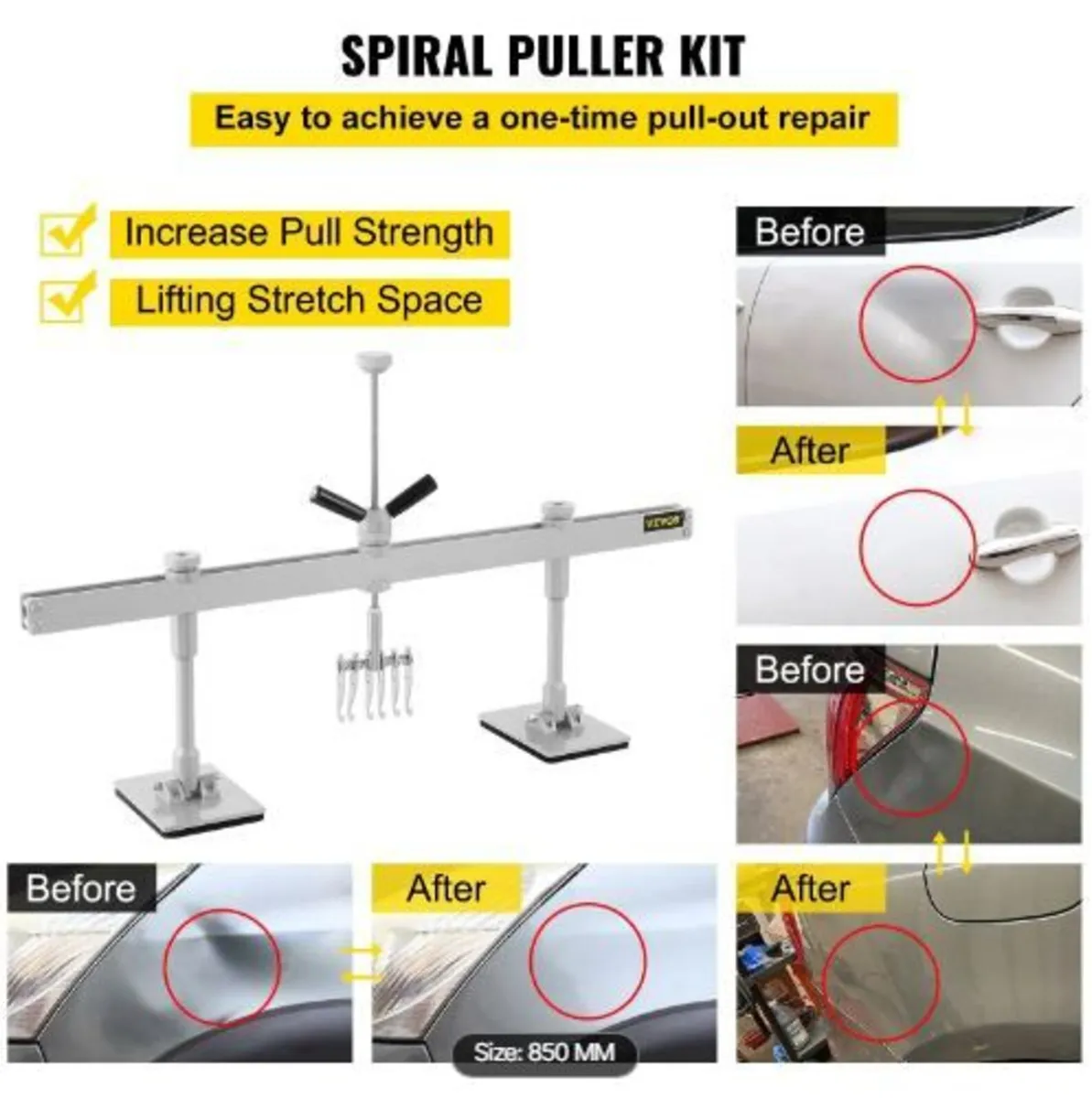 Car Dent Puller Kit, 85CM Dent Pull Lever 6 Claw H - Image 4