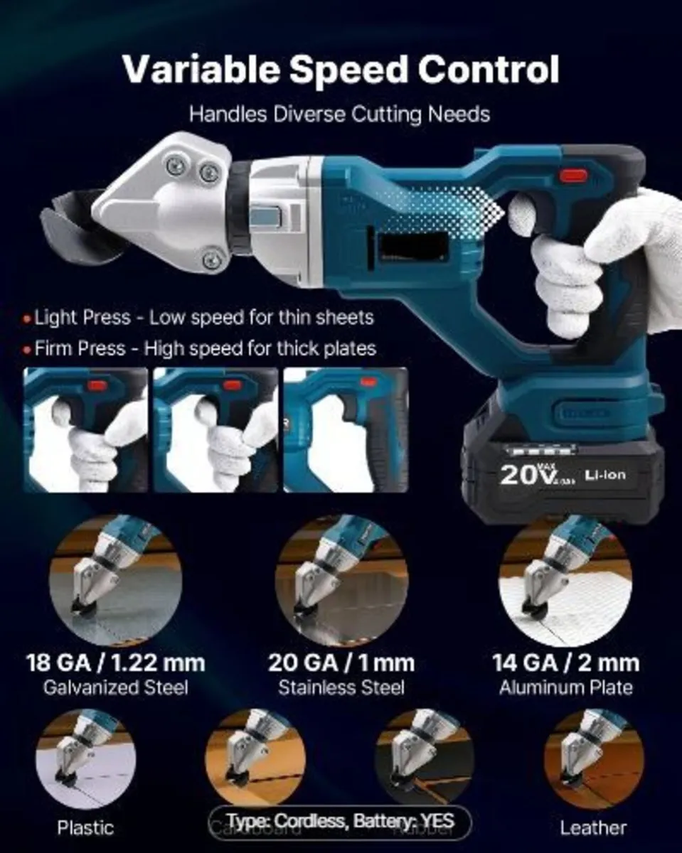 Metal Shear, Cordless Sheet Metal Cutter - Image 3