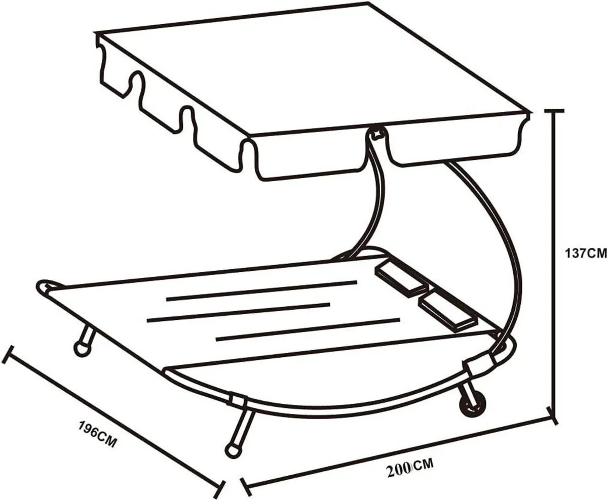 Double Sun Lounger with Canopy - Image 2
