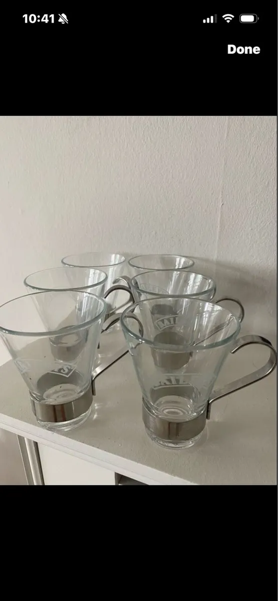 Very  Rare Baileys Glasses with metal handle (6) - Image 2