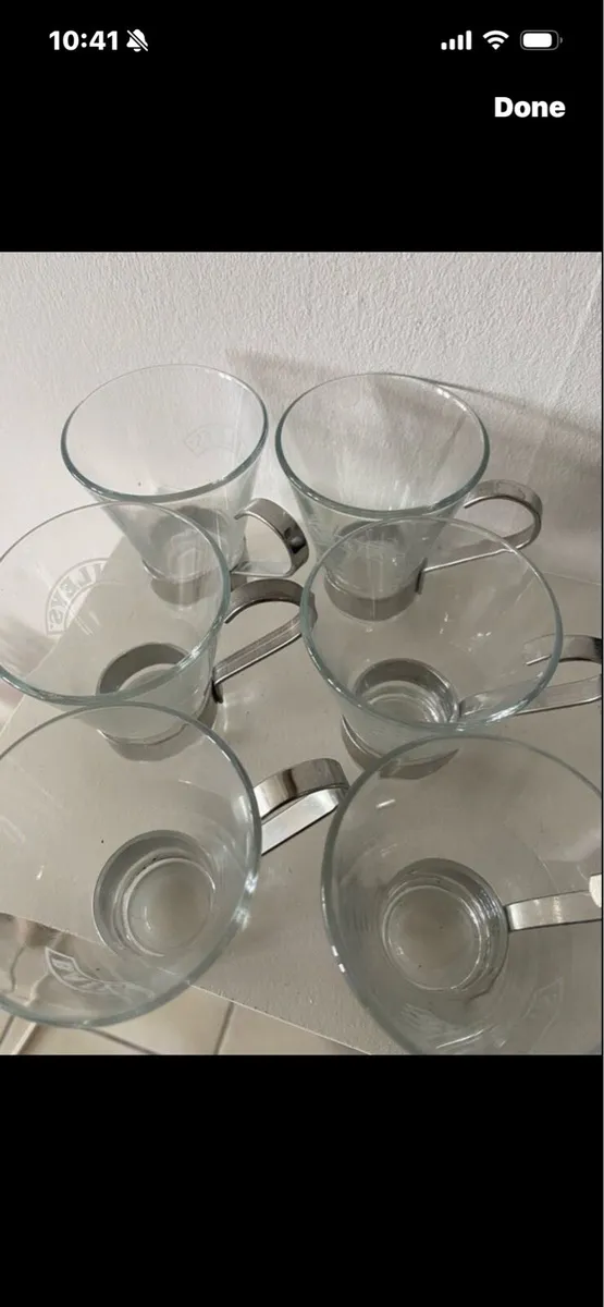Very  Rare Baileys Glasses with metal handle (6) - Image 3