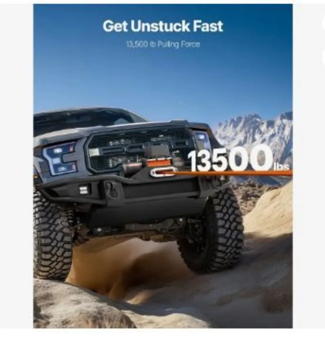 Electric Winch, 13,500 lbs Load Capacity - Image 2