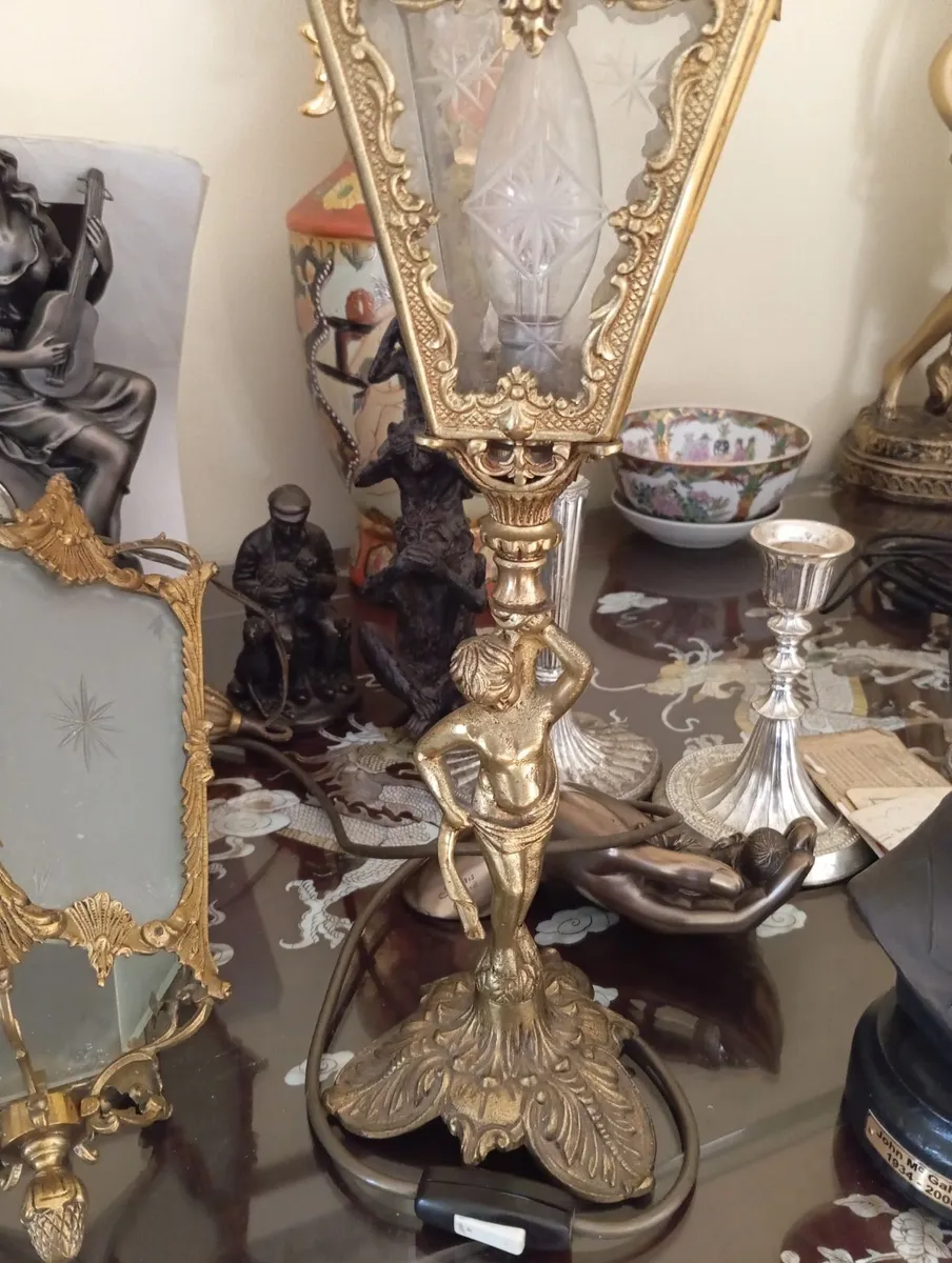 Vintage french cherub lantern lamps - Image 1
