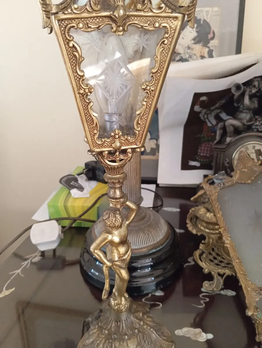 Vintage french cherub lantern lamps - Image 2