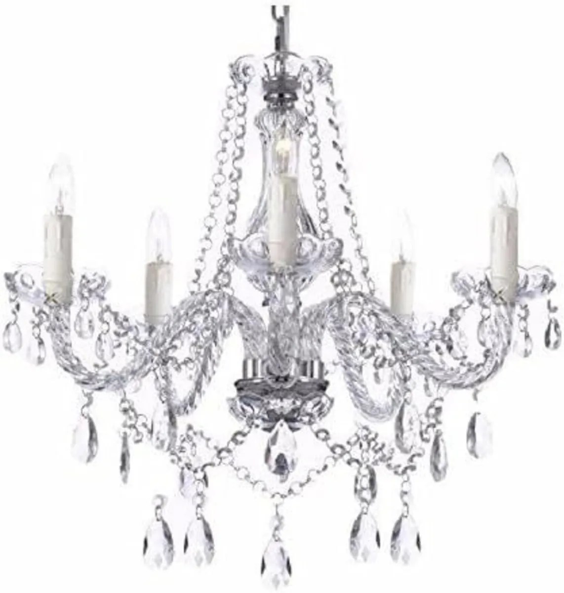 Modern 5-Light Clear Crystal Chandelier - Image 1