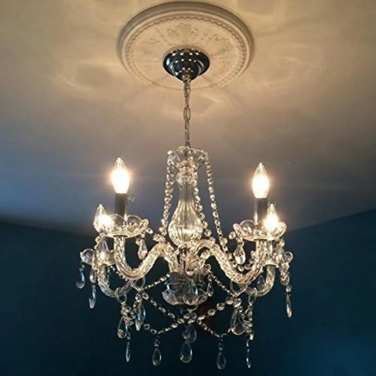 Modern 5-Light Clear Crystal Chandelier - Image 3