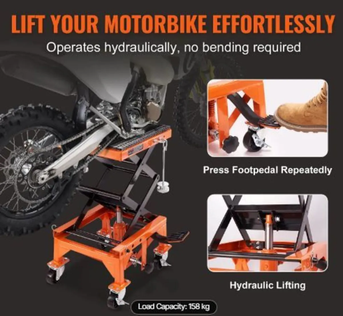 Hydraulic Motorcycle Lift Table 158.8 kg - Image 2