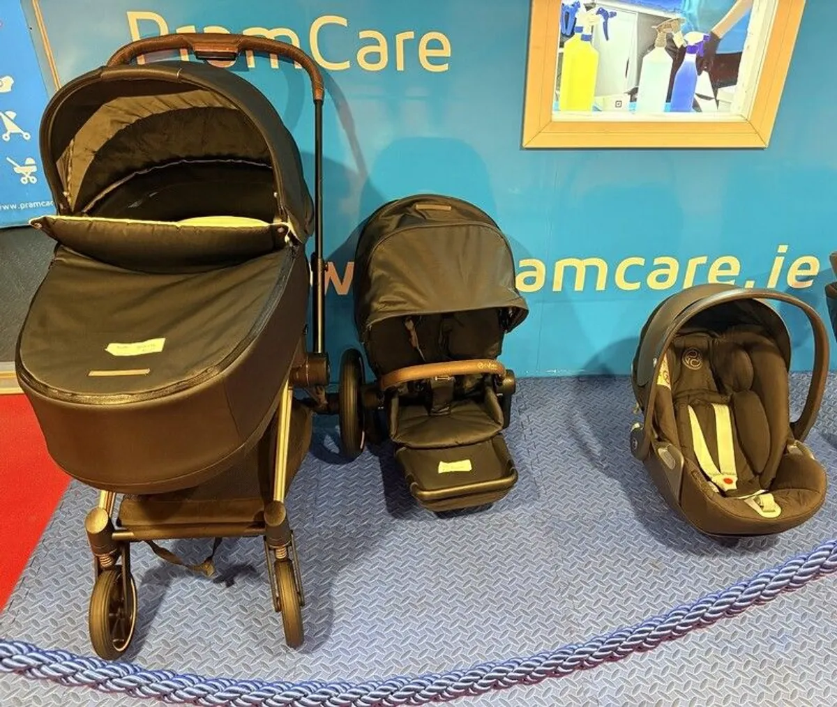 Cybex Priam Platinum Rose Gold 3in1 Travel System. Professionally Cleaned - Image 2