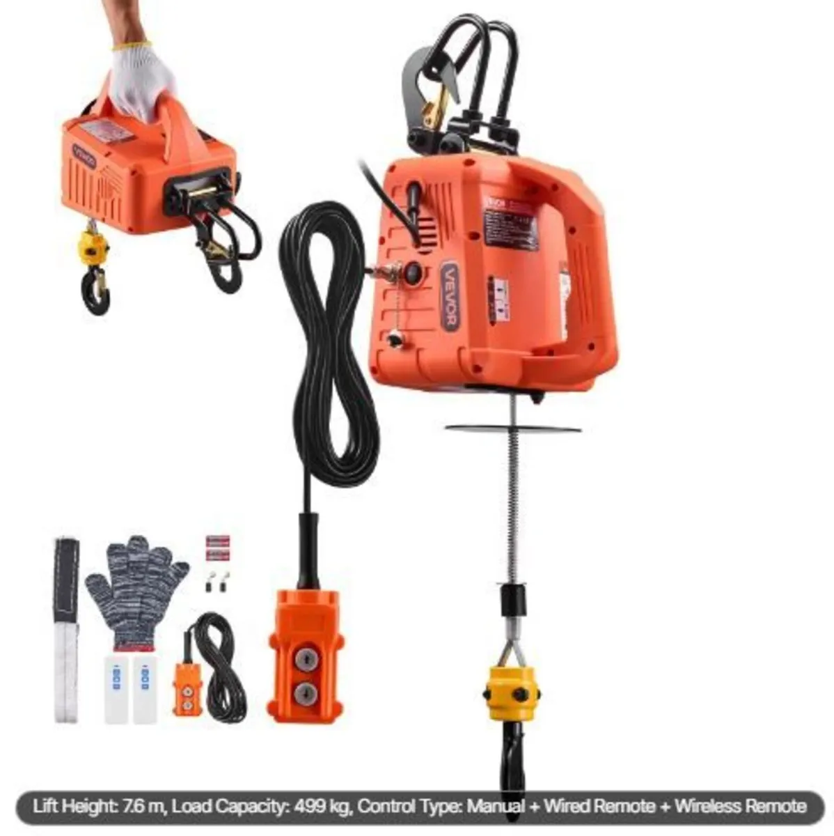 3-in-1 Electric Hoist Winch, 500 kg Capacity - Image 1