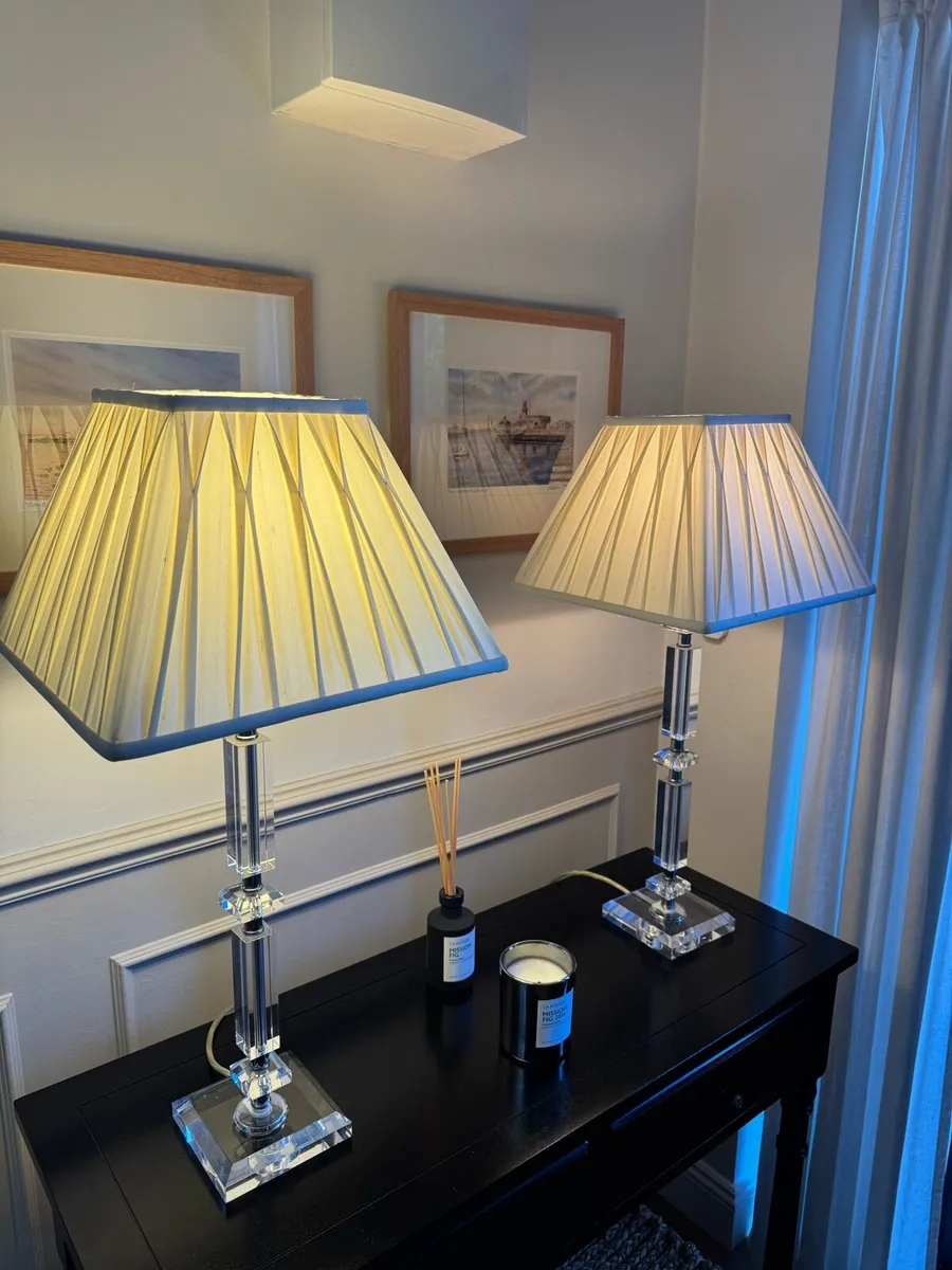 Pair of Glass Table Lamps – Crystal Style - Image 2
