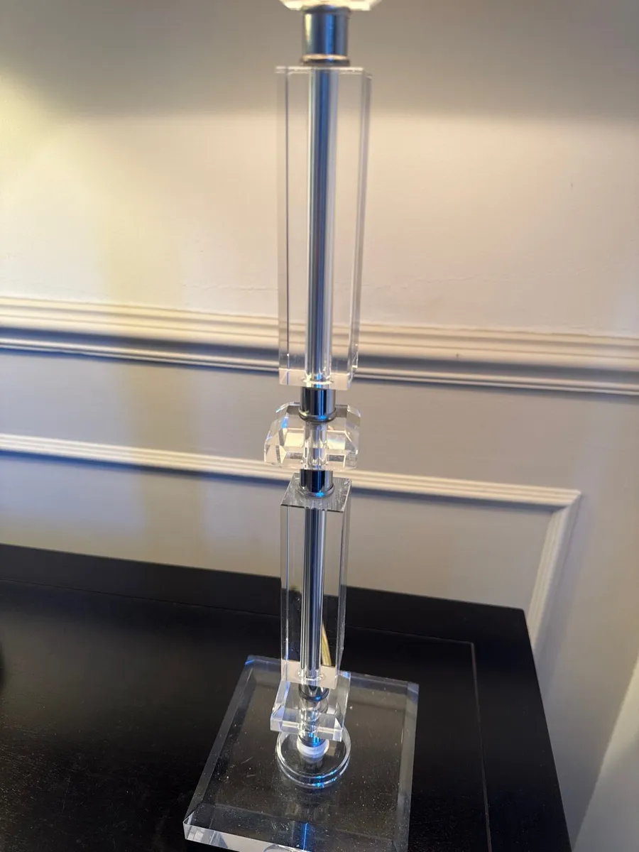 Pair of Glass Table Lamps – Crystal Style - Image 3