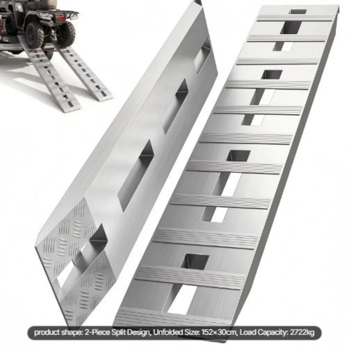 152.4 x 30.5 cm Aluminum Trailer Ramps - Image 3