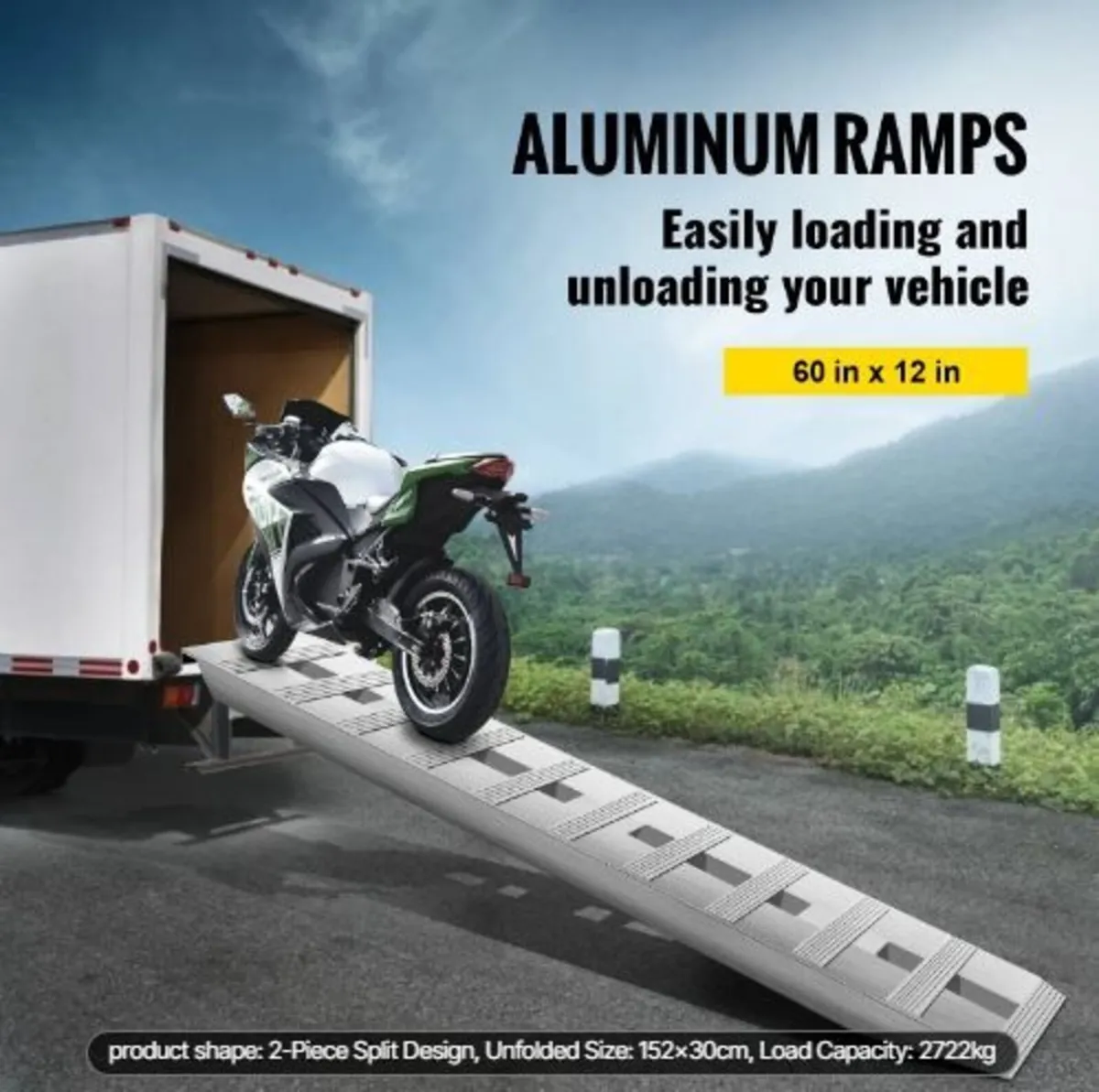 152.4 x 30.5 cm Aluminum Trailer Ramps - Image 2