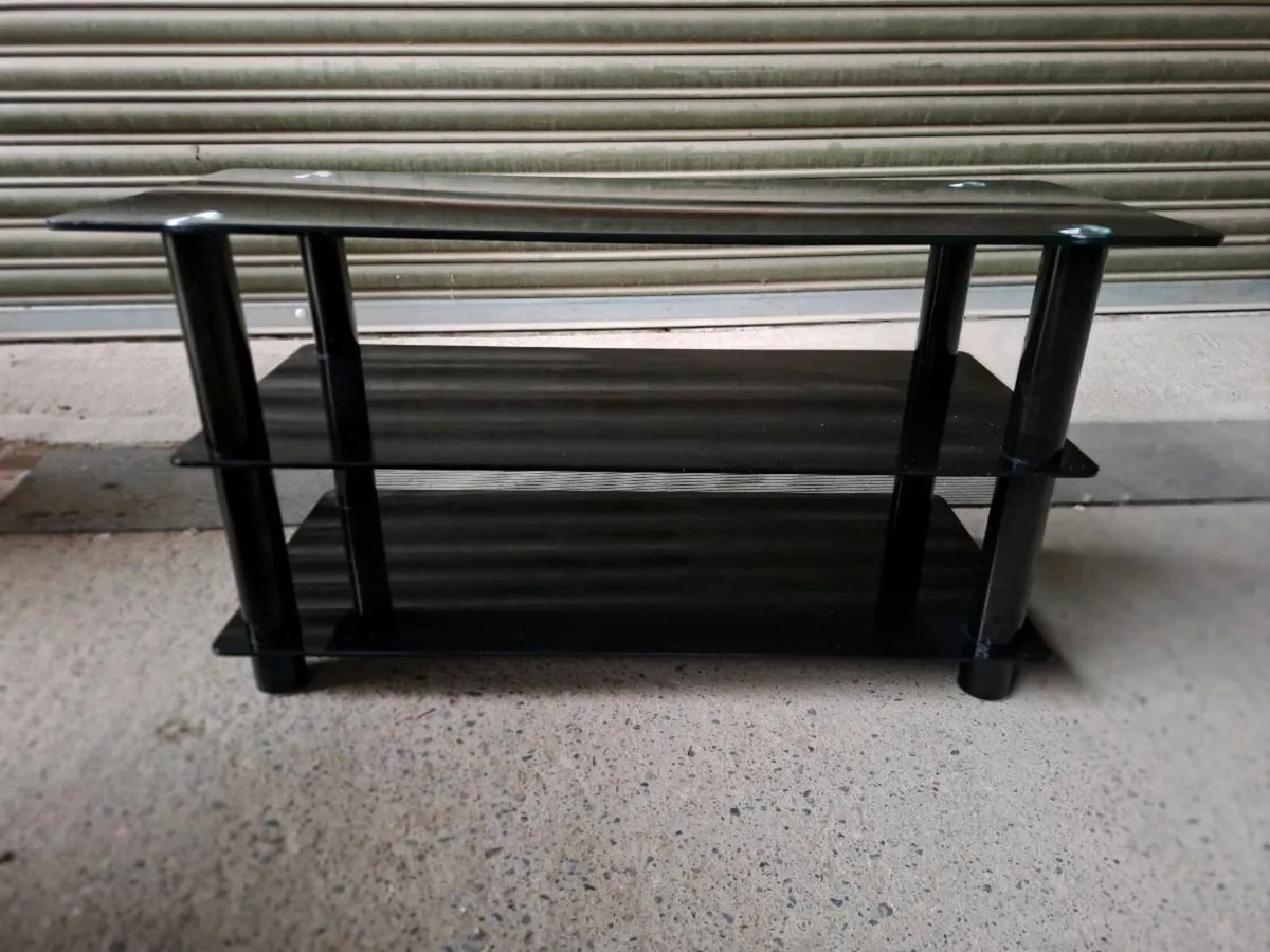 Black Glass TV Stand / Media Unit (DELIVERY) - Image 2