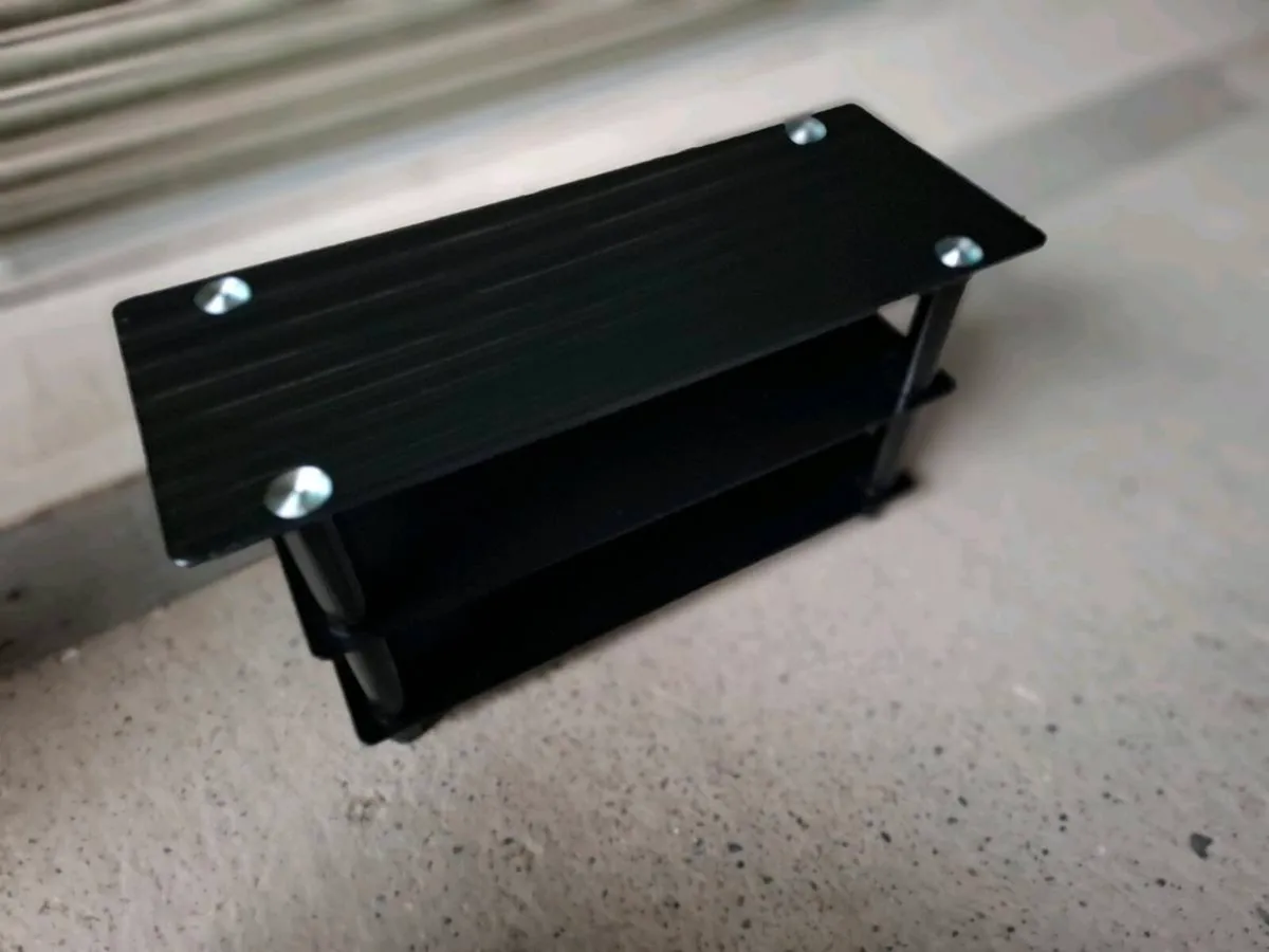 Black Glass TV Stand / Media Unit (DELIVERY) - Image 3