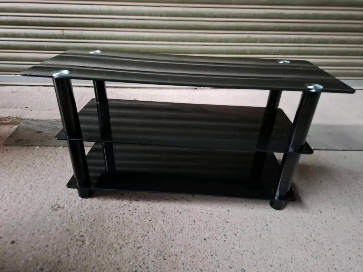 Black Glass TV Stand / Media Unit (DELIVERY) - Image 4