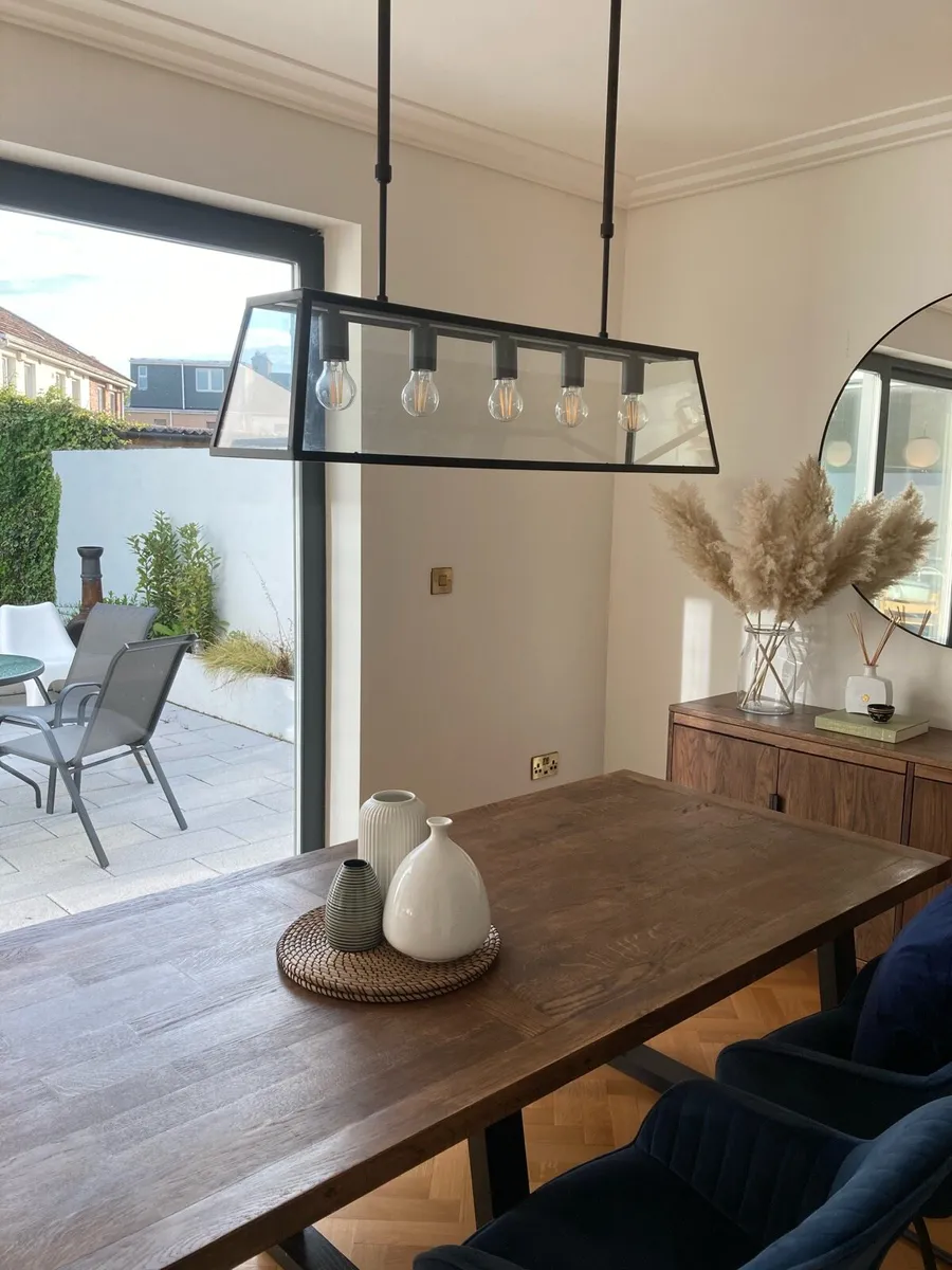 5 Light Pendant Light Matt black/glass - Image 1