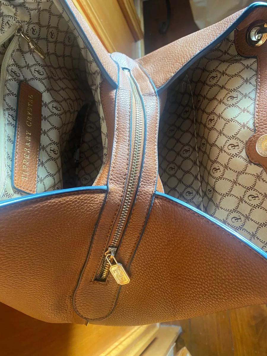 Tote tan leather bag - Tipperary Crystal - Image 4