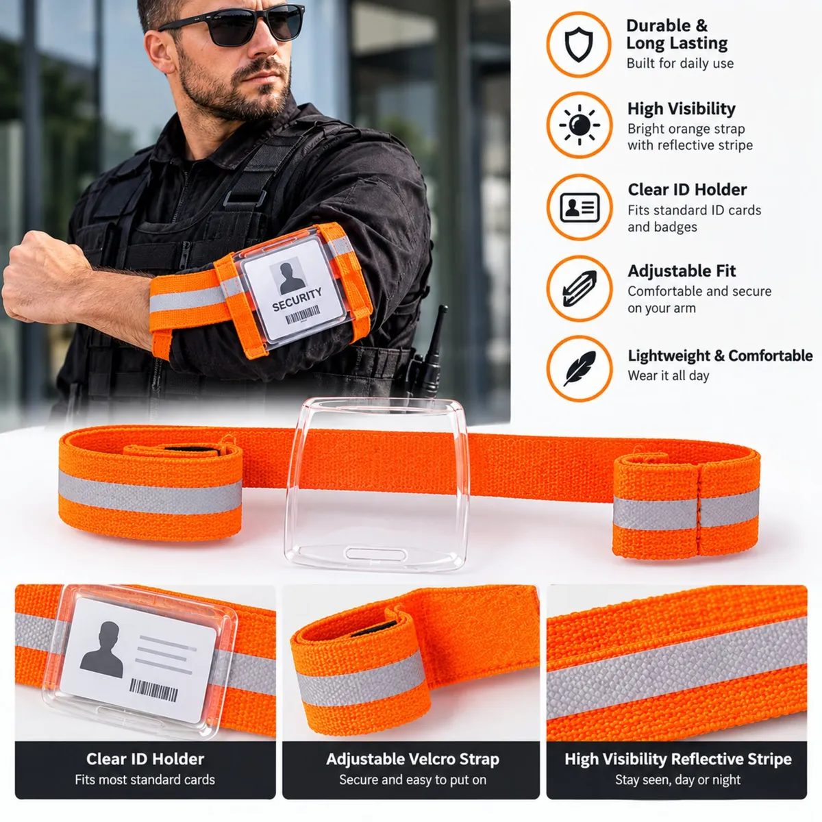 High Visibility Security Armband with Horizontal I - Image 1