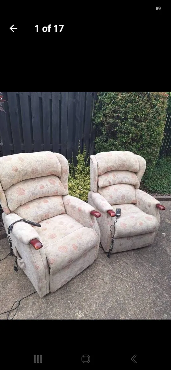 2 x dual motor riser recliner armchairs - Image 1