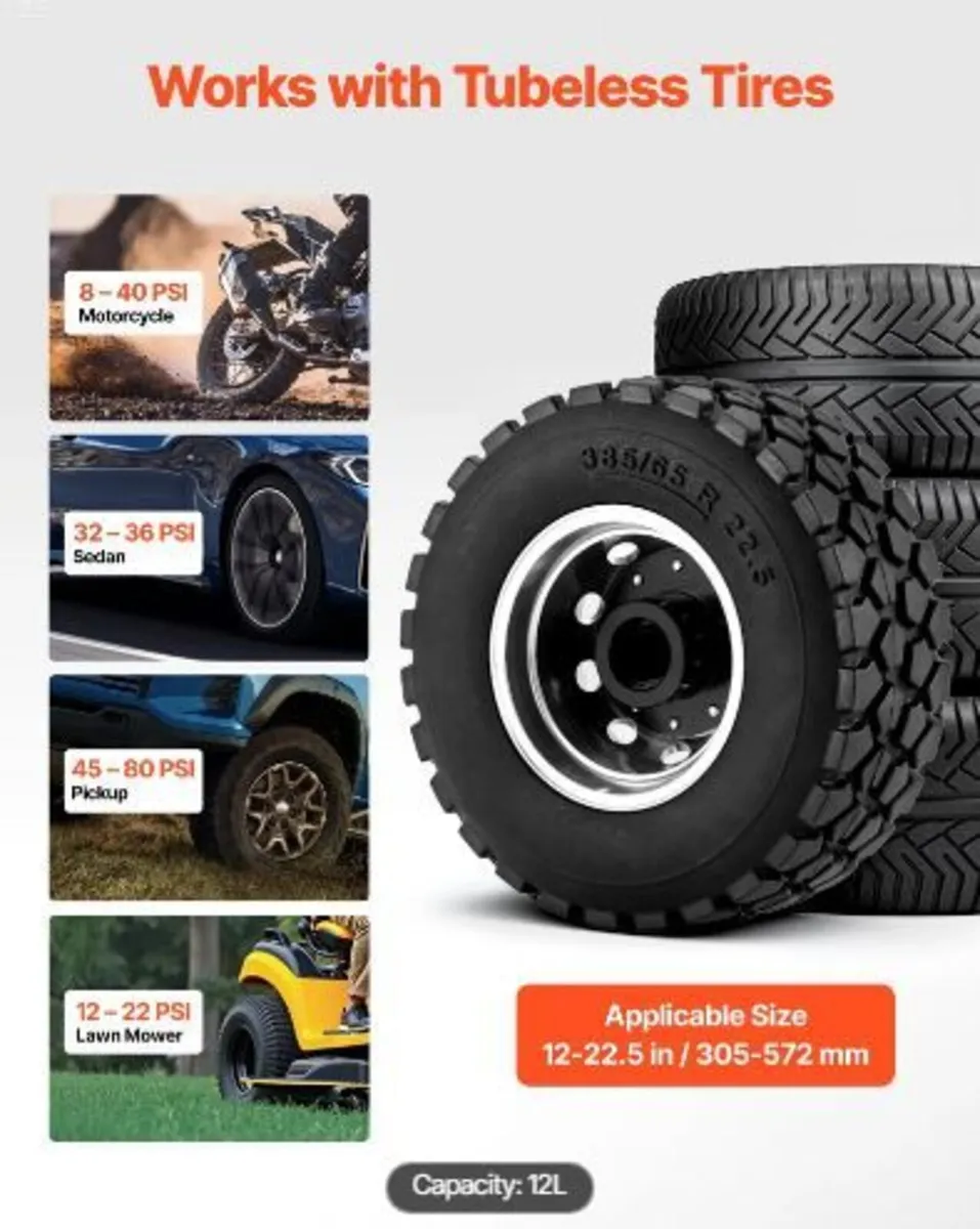 Portable Tire Bead Seater, 3.2 Gal / 12 L Air - Image 2