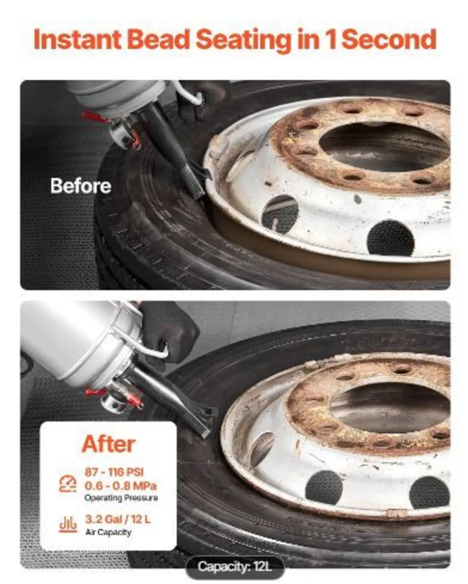 Portable Tire Bead Seater, 3.2 Gal / 12 L Air - Image 1