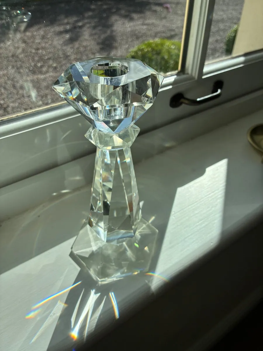 Paul Costello Lead Crystal Candle Holder - Image 3