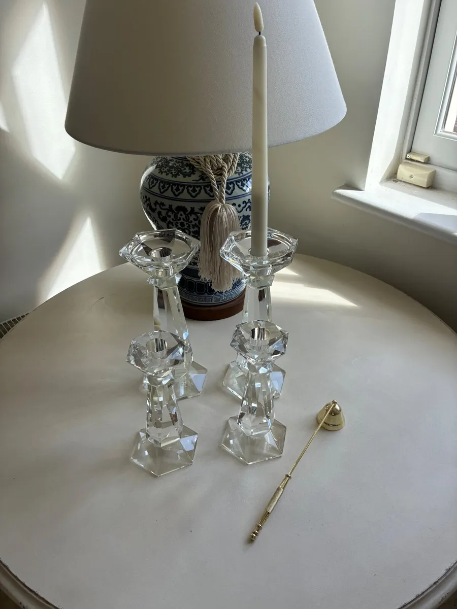 Paul Costello Lead Crystal Candle Holder - Image 1