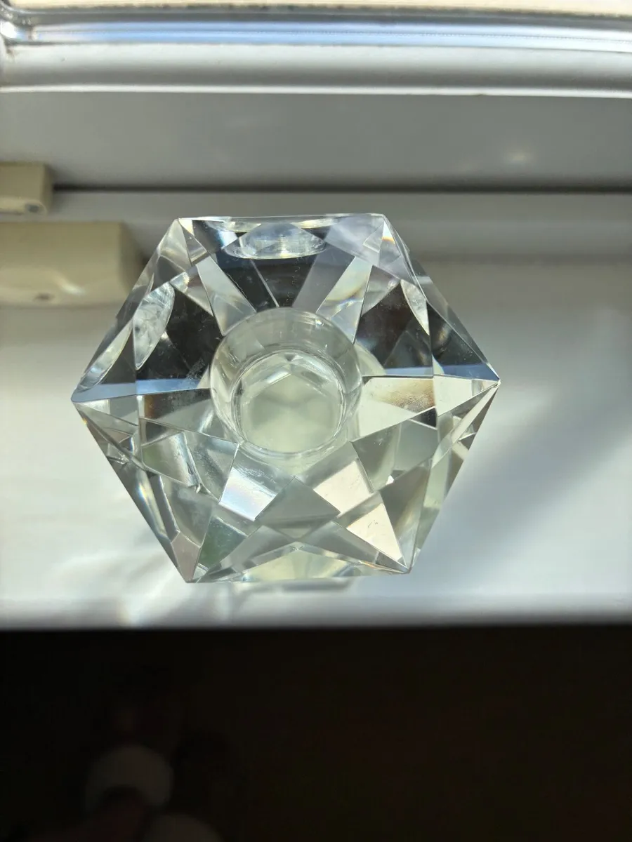 Paul Costello Lead Crystal Candle Holder - Image 4