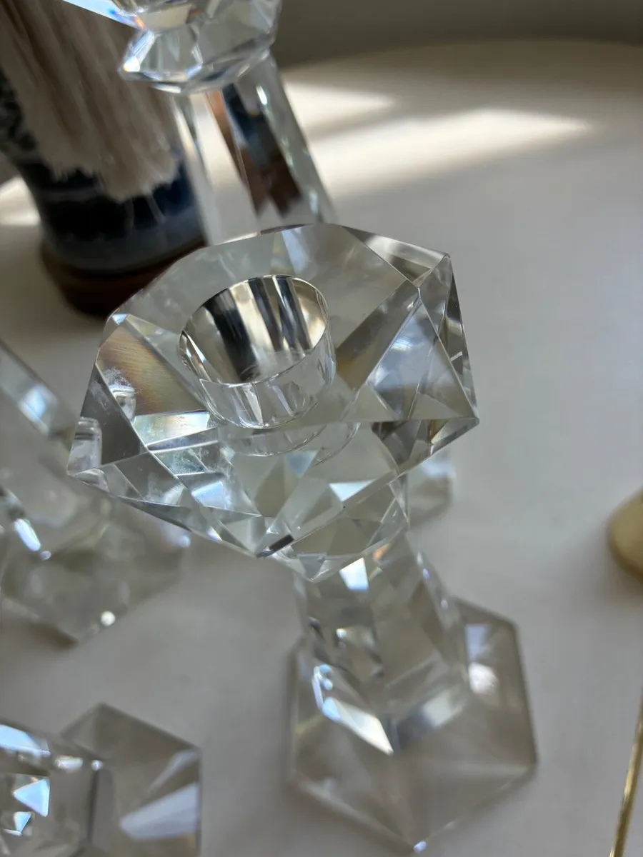 Paul Costello Lead Crystal Candle Holder - Image 2