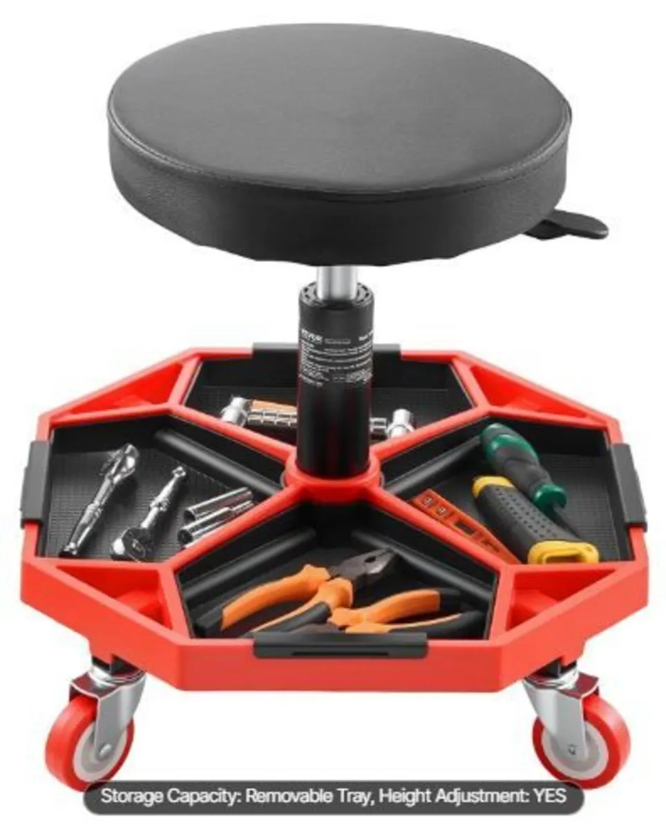 Rolling Mechanic Stool with Wheels - Image 1