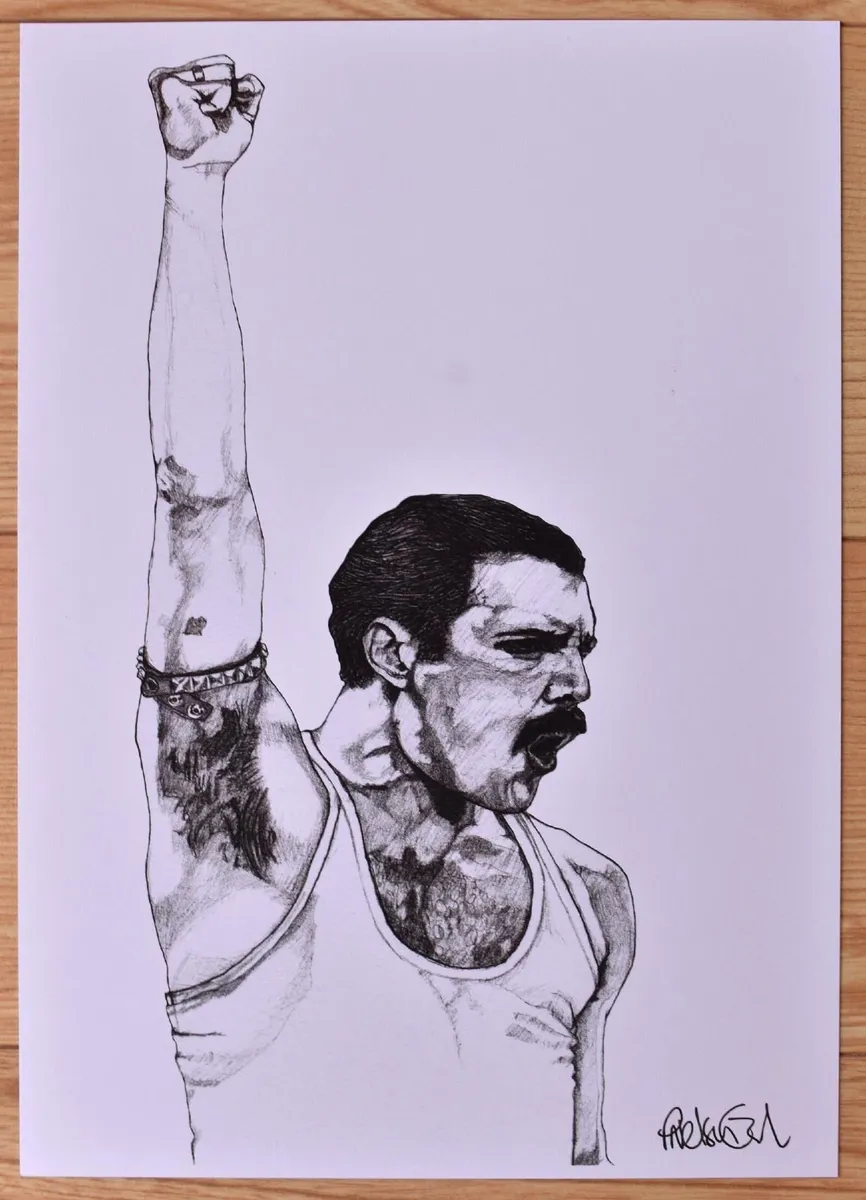 Freddie Mercury Portrait Queen Fine Art Print - Image 1