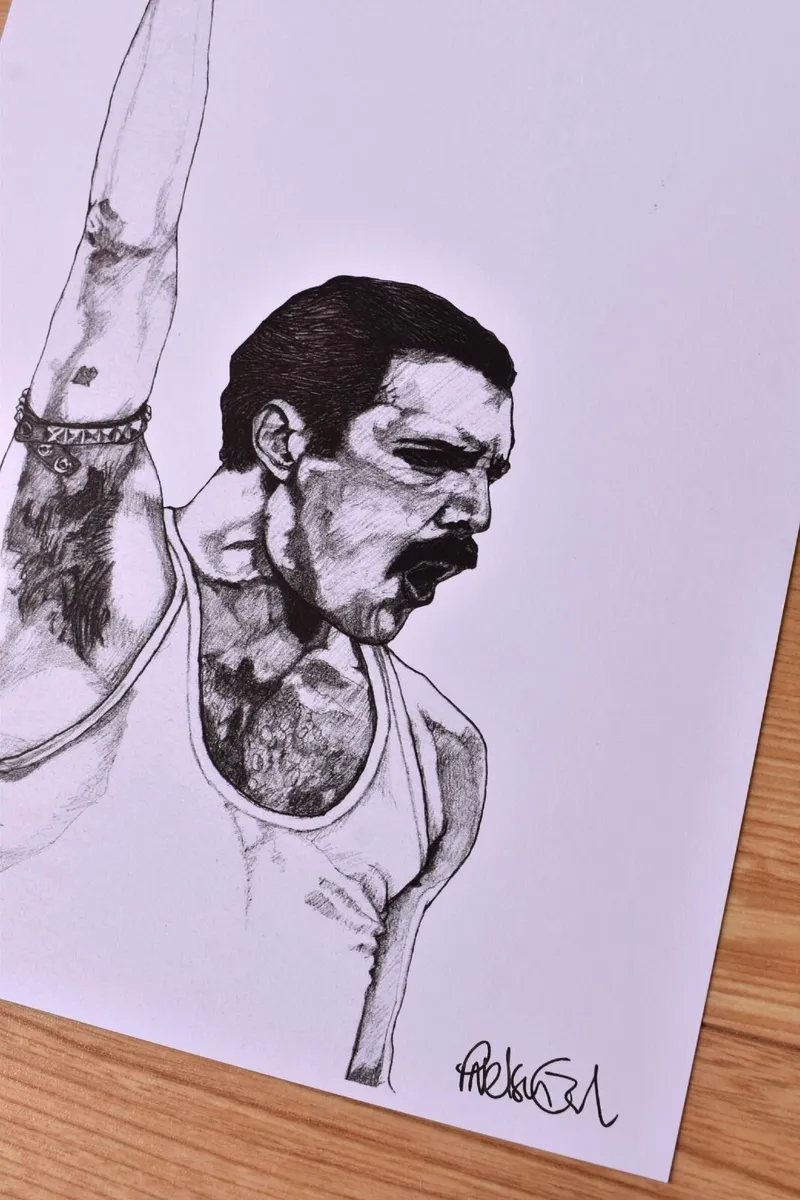 Freddie Mercury Portrait Queen Fine Art Print - Image 3