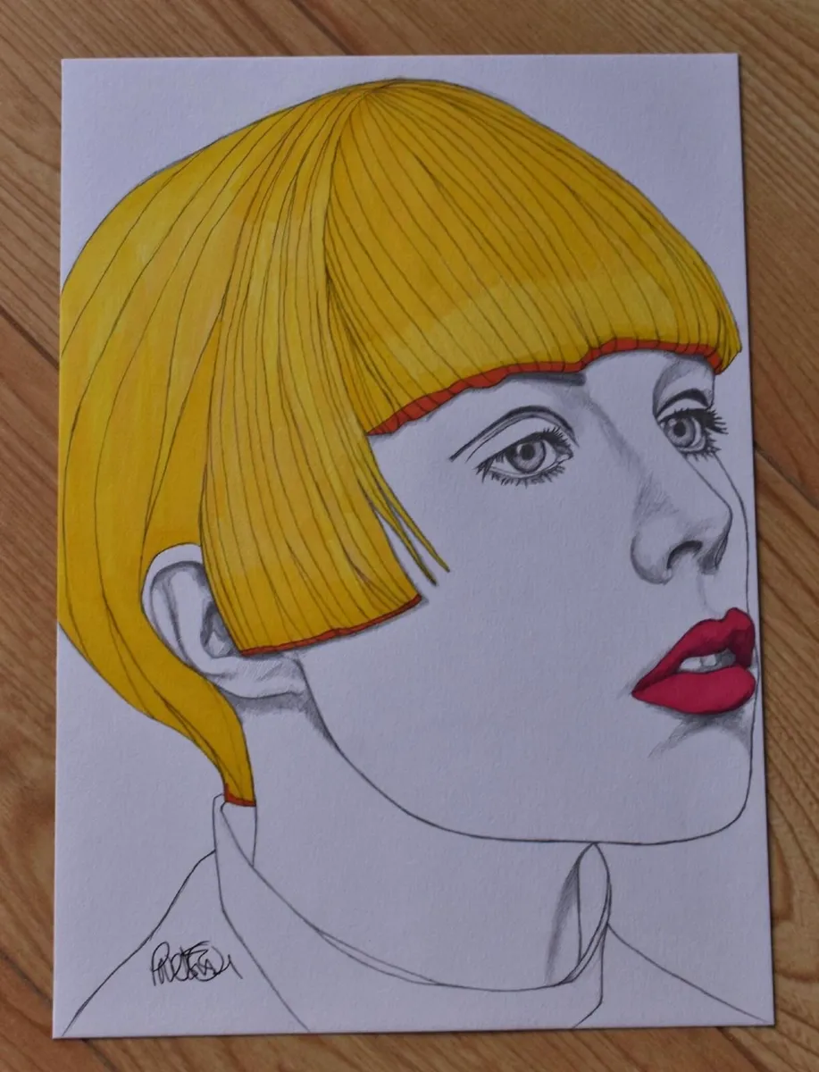 1960s POP ART PORTRAIT – GIRL WITH YELLOW BOB - Image 1