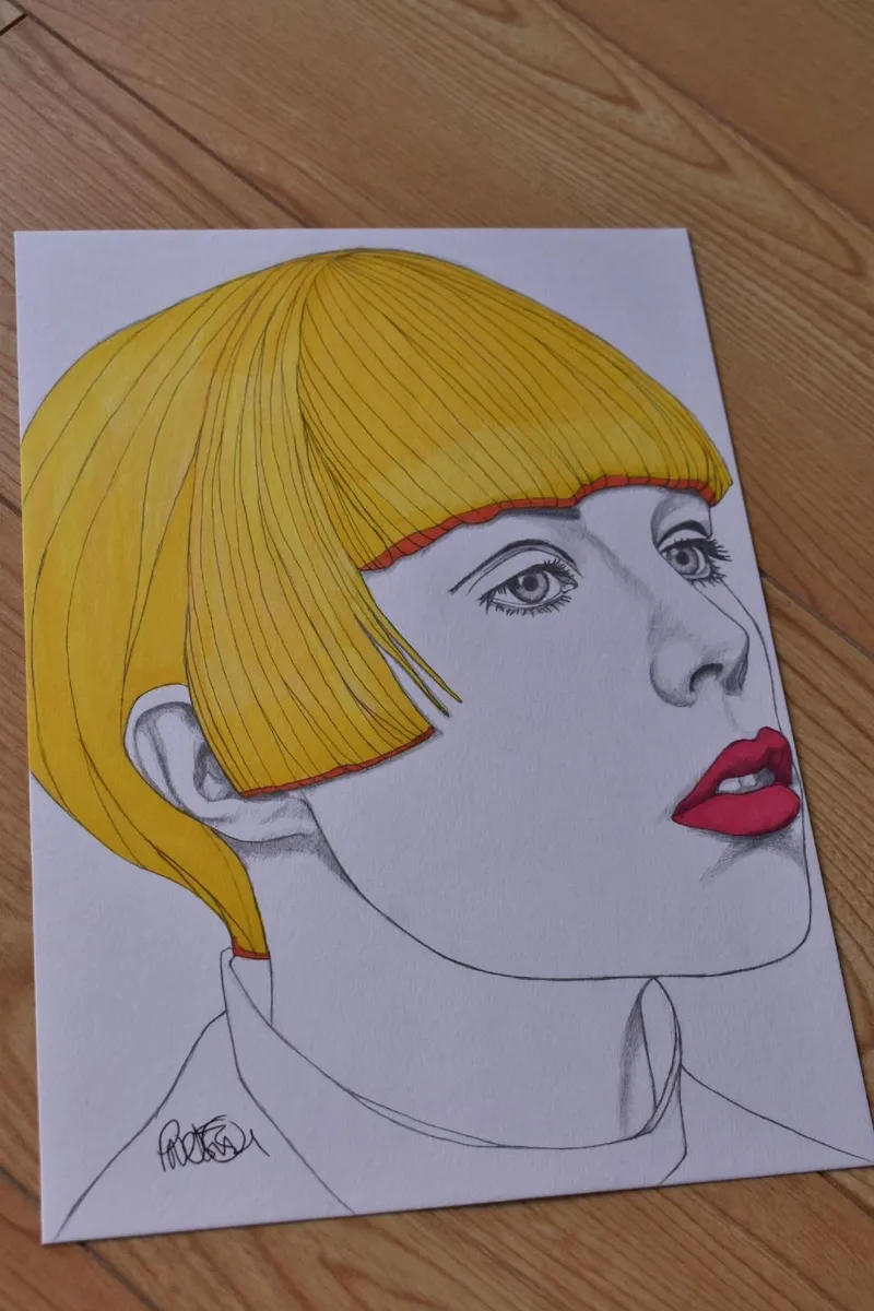 1960s POP ART PORTRAIT – GIRL WITH YELLOW BOB - Image 4