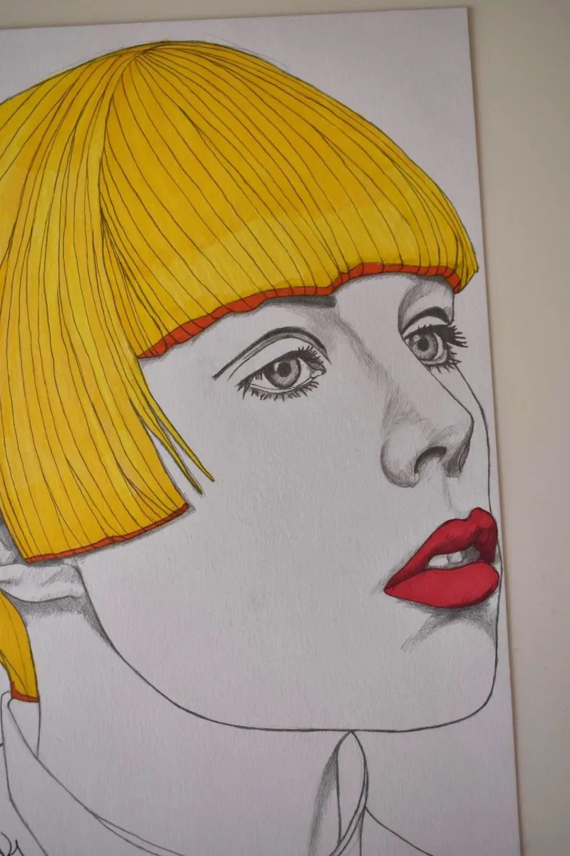 1960s POP ART PORTRAIT – GIRL WITH YELLOW BOB - Image 3
