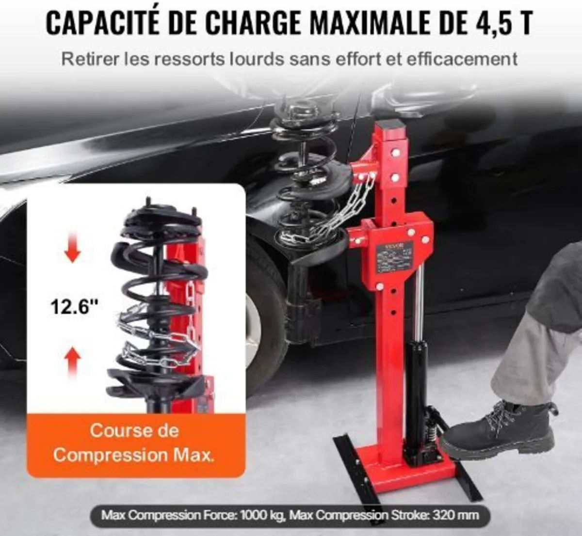 Strut Spring Compressor, 4.5 Ton/4499.6 kg - Image 3