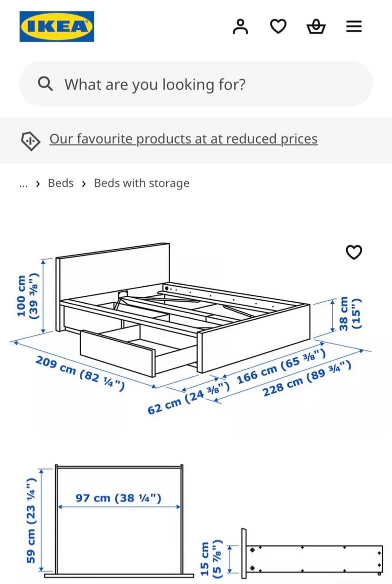 Malm king Bed frame for sale - Image 2