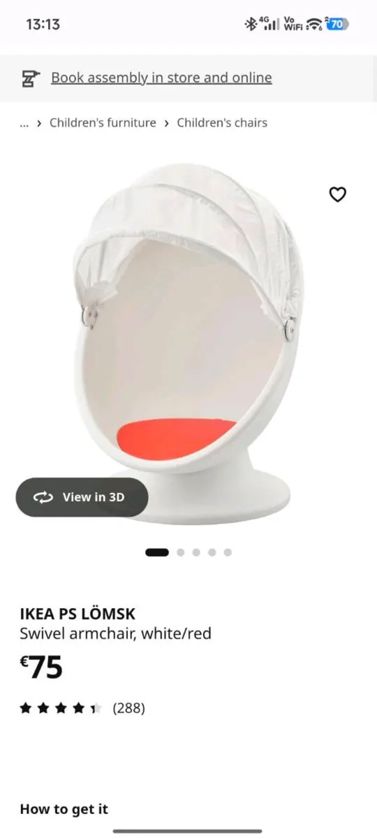 kids swivel egg chair - Image 1