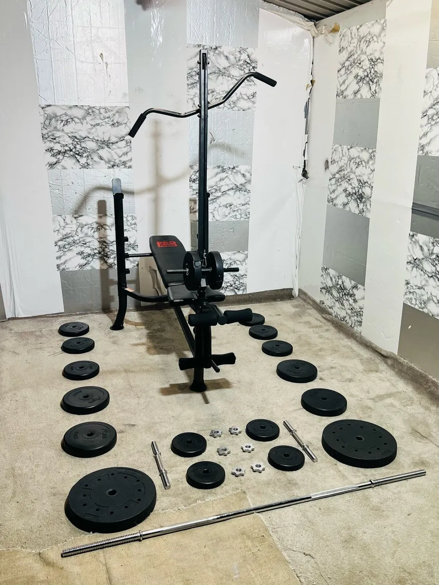 All IN ONE WORKOUT SETUP WEIGHTS BENCH BARS - Image 2