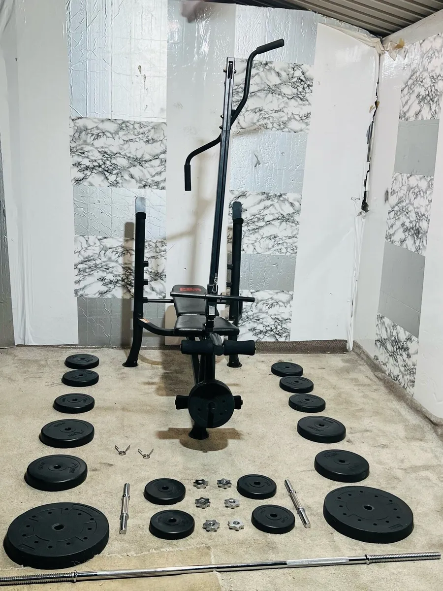 All IN ONE WORKOUT SETUP WEIGHTS BENCH BARS - Image 4